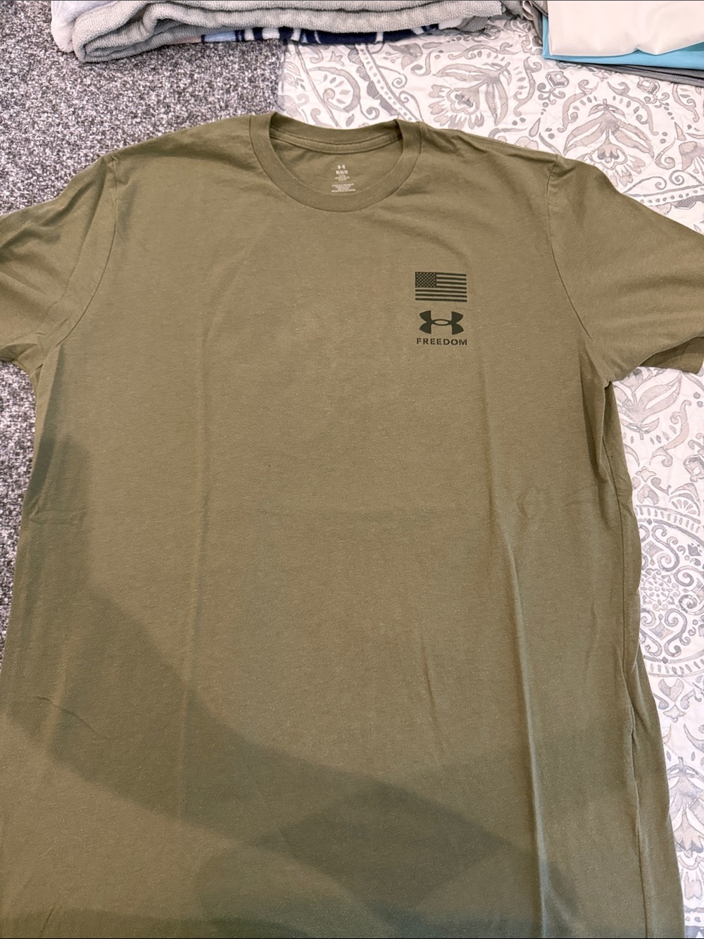 Under Armour Olive Green Freedom Logo Short Sleeve Tee